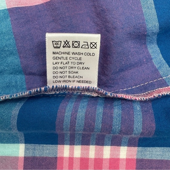 Bohemian Traders Sleeveless Cotton A-Line Slip Midi Dress - Blue Plaid - Large - Picture 13 of 13